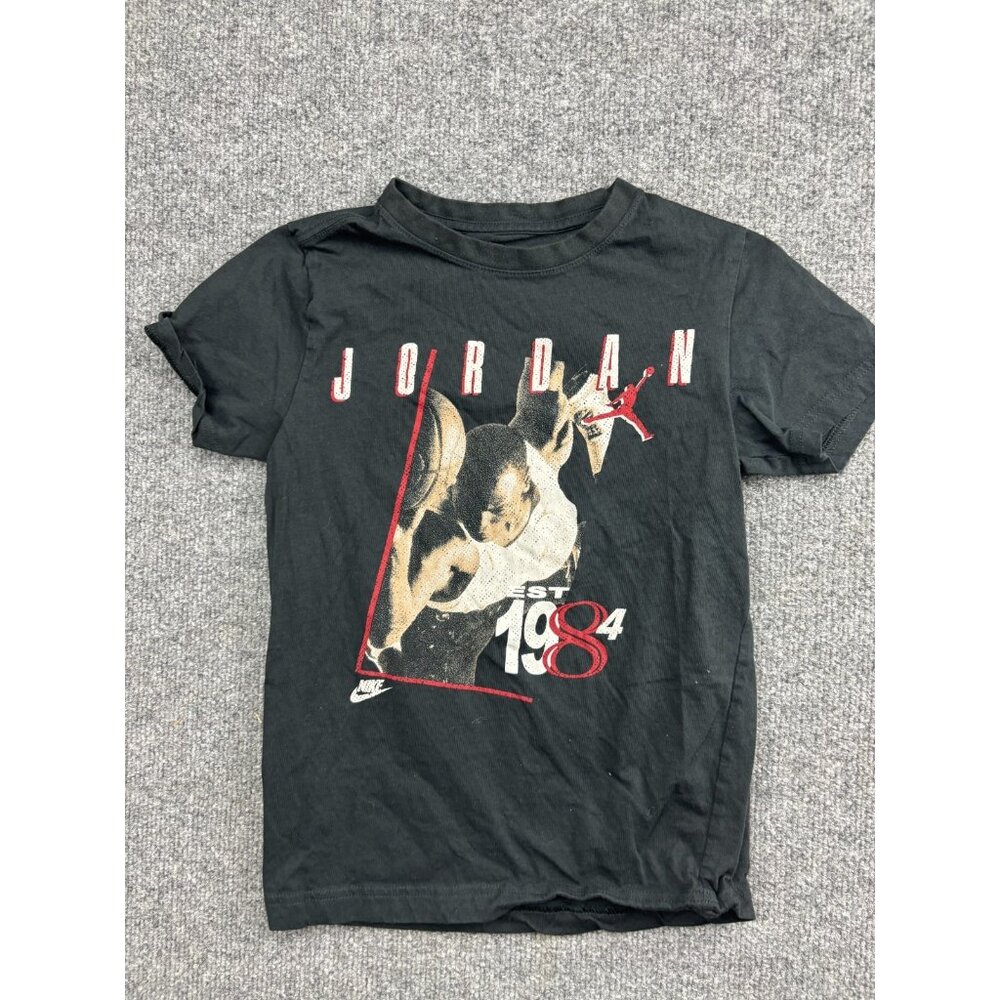 Jordan Shirt Boys Small 8-10Y Black 1984 Jumpman Graphic Tee Nike‎ Basketball
